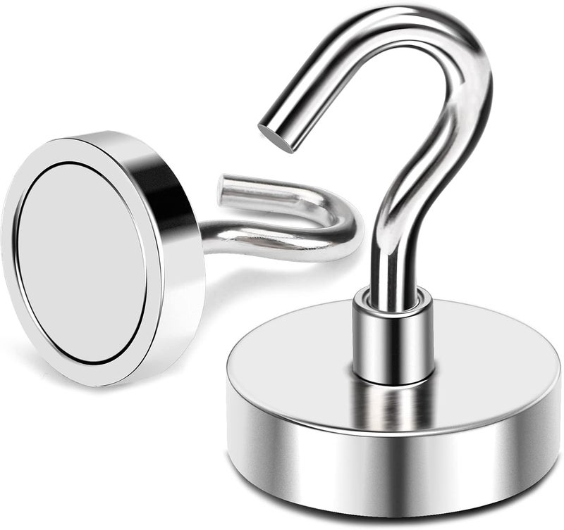 MIKEDE Magnetic Hooks, 85 Lbs Heavy Duty Earth Magnets with Hooks for Cruise Cabin, 10 Pcs Strong Locker Magnetic Hooks for Hanging, Metal Magnetic Hanger for Classroom, Grill, Fridge, Kitchen - Image 5